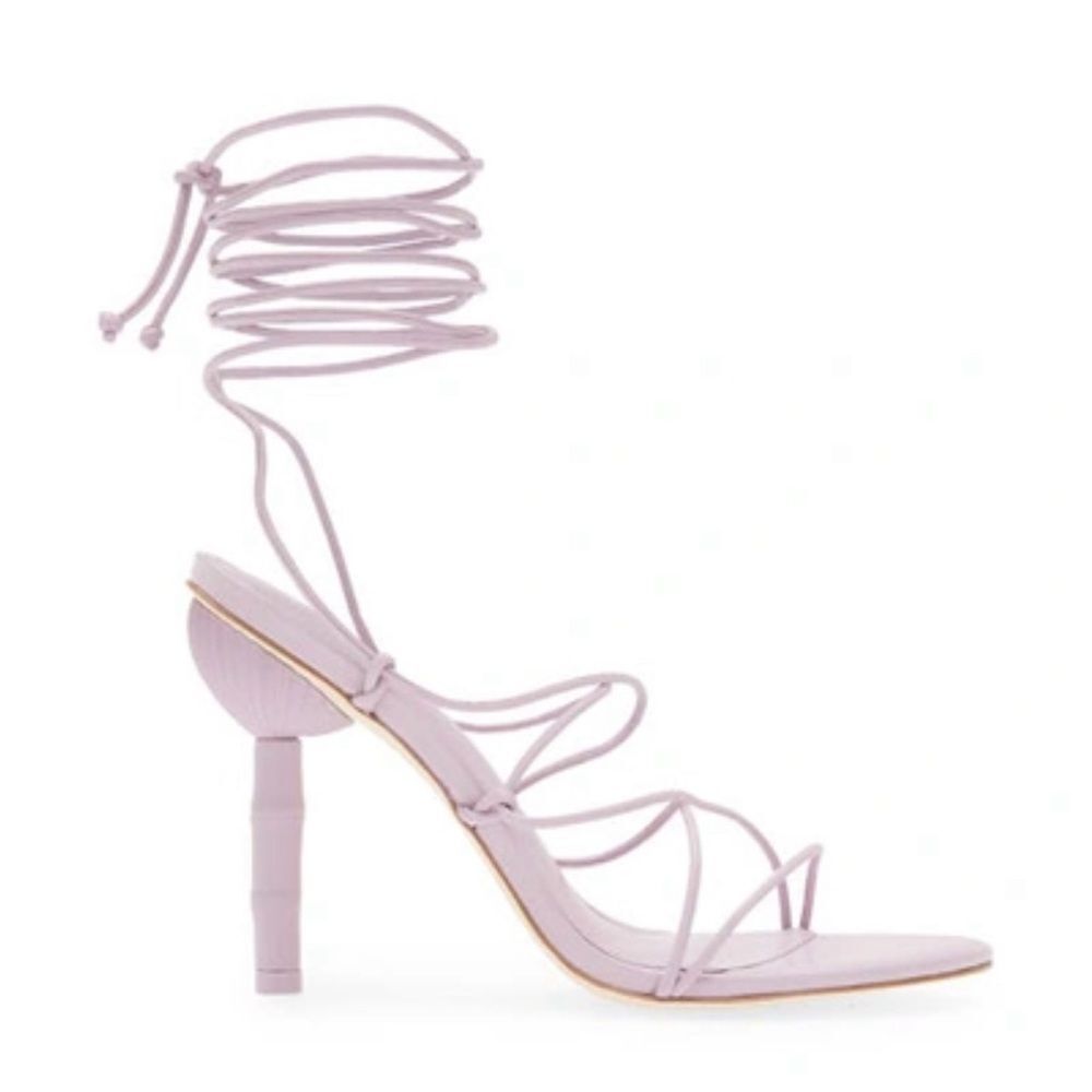 Cult Gaia Soleil Lace Up Strappy Heel Sandals in Lavender, New, Size 42 - Picture 3 of 12